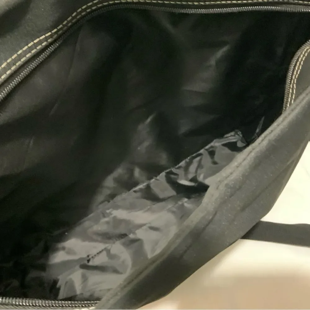 New TRUE RELIGION Black Duffel Travel Bag Weekend Carry Tote Gym Bag